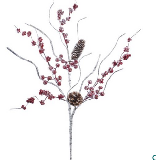 Birch Berry and Pinecone Spray 27"