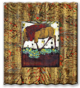 " Bugle Boy Elk" Wood Slat Art (A20-CORF5-BUGL-SL)
