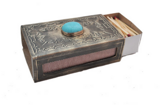 J. Alexander Stamped Matchbox Cover with Turquoise
