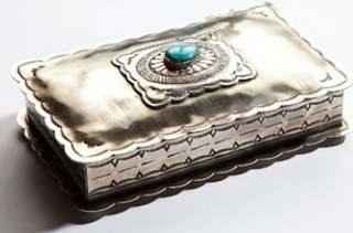 J. Alexander Stamped Concho Box with Turquoise