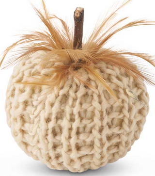 Crochet Pumpkin with Wood Stem