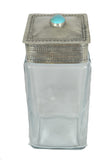 J. Alexander Glass Canister with Stamped Lid and Turquoise