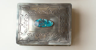 J. Alexander Silver and Turquoise Box (4"x3")