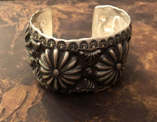 Floral Stamped Sterling Silver Cuff by: Emerson (SA38)