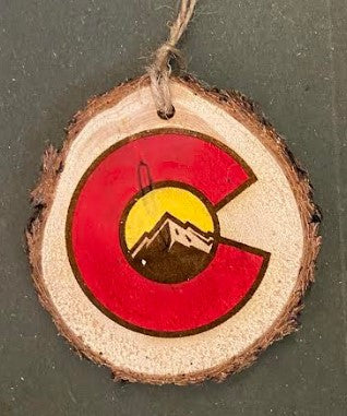 Colorado Mountain Wood Ornament