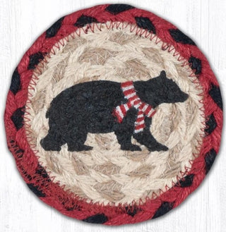 Bear Red Scarf 5" Coaster