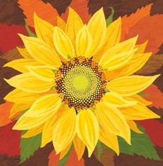 October Sunflower (Beverage Napkin)