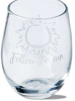 Follow The Sun Stemless Wine Glass