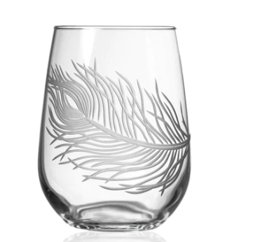Peacock Feather Wine Glass – Tippy Canoe