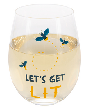 Get Lit Stemless Wineglass