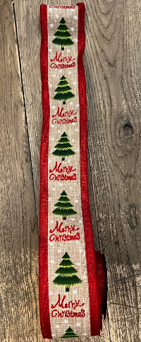 Merry Christmas Wired Ribbon (10yds)