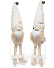Vintage Cream Striped Leg Gnome 18"