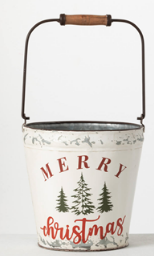 Merry Christmas Tin Bucket