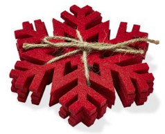 Red Snowflake Coaster Set of 4