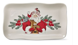 Woodland Santa Rectangular Platter
