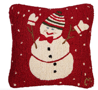 Bowtie Snowman Wool Pillow