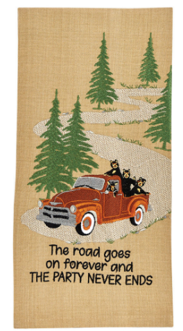 The Road Goes On Forever Dish Towel