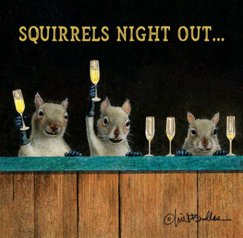 Squirrel's Night Out (Beverage Napkin)
