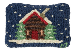 Cabin in the Snow Wool Pillow