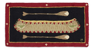 Red Longboat Wool Hooked Rug (2x4)