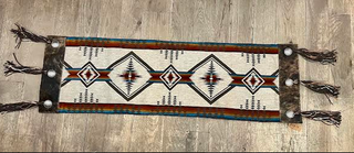 Southwestern Fabric w/ Cowhide Table Runner