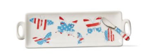 Red White & Blue Butterfly Platter with Spreader