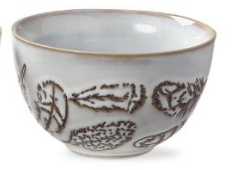 Mushroom and Feathers Serving Bowl
