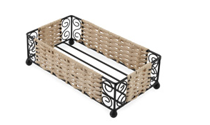 Wire and Rattan Guest Towel Holder