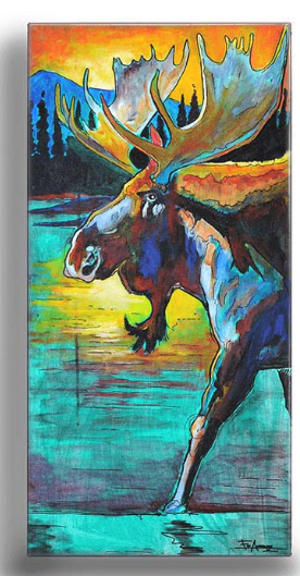 Colorful Moose Metal Art (A7BX-2621)