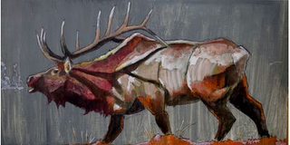 Elk Bugle Metal Art (A7BX-2613)