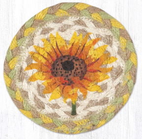 Orange/ Yellow Sunflower Capitol Earth 5" Coaster