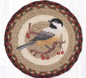 Chickadee Red Berries 10" Capitol Earth Mat