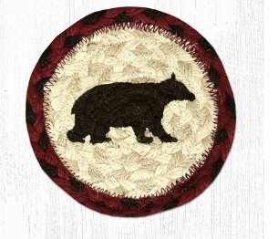 Cabin Bear with Red and Black Border Capitol Earth 5" Coaster
