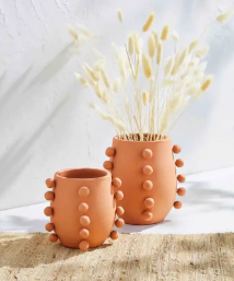 Terracotta Beaded Vase