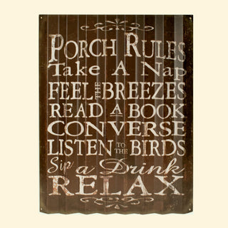 "Porch Rules" Metal Art (COR1505)