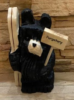 Bear With Skis Holding Purgatory Sign