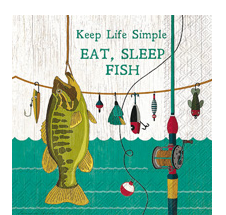 Eat Sleep Fish (Beverage Napkin)