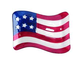 American Flag Glass Plate