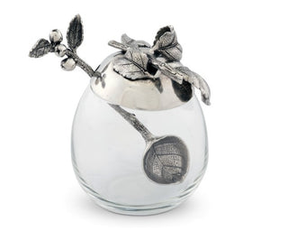 Apple Glass Honey Pot with Spoon