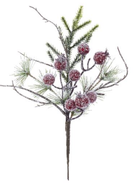 Iced Pine with Red Berry Pick