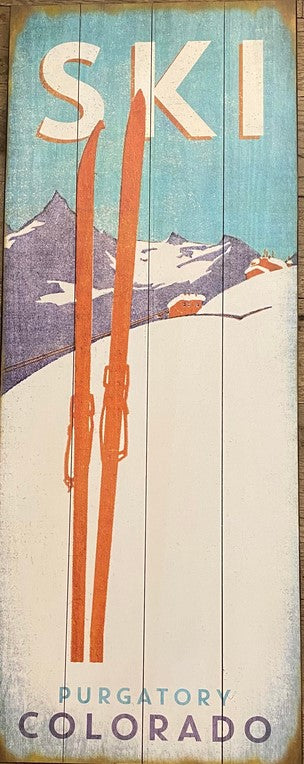 "Red Skis" (W4-2307) 14 x 36