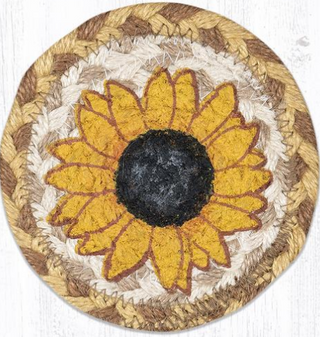 Yellow w/ Black Center Sunflower Capitol Earth 5" Coaster